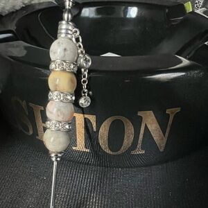 Handcrafted Crazy Lace Agate Cigar Nubber, Poker Tool, Craft Tool